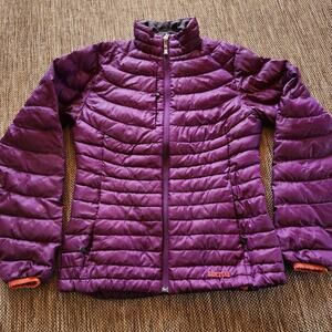 Sherpa Brand Womens XS Full Zip Insulated Goose Down Puffer Jacket Purple